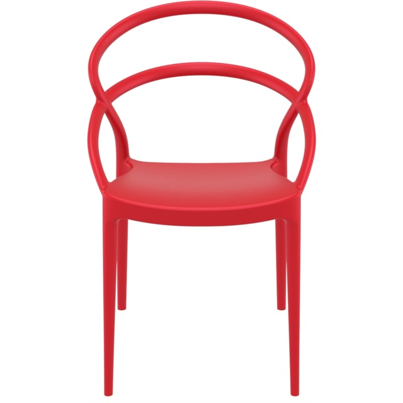 Juego de 4 sillas en polipropileno Interior-Exterior IBIZA (Rojo) - image 57825