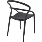 Juego de 4 sillas de polipropileno interior-exterior IBIZA (Negro)