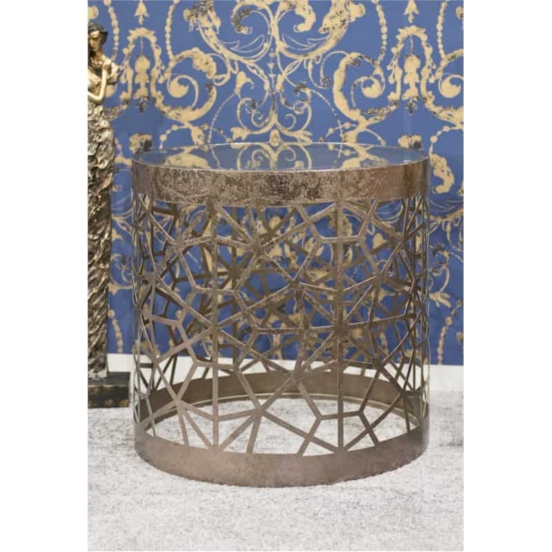 Mesa de centro de metal tintado en bronce y CRISTAL TEMPLADO TOP SOLEDAD (Bronce) - image 57885