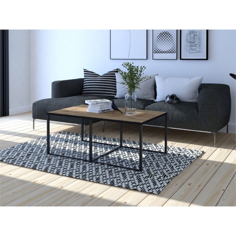 Rectangular coffee table 102x67 cm BARRY (Black, wood) - image 57940