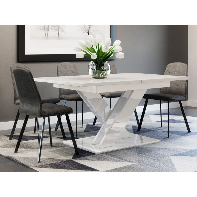 Extendable dining table 140, 180 cm ROXY (White) - image 57945