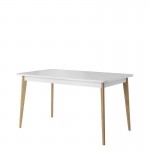Scandinavian extendable dining table 140, 180 cm PRYSK (White, wood)