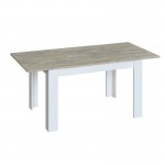 Extendable dining table L140, 190 cm VESON (White, bleached wood)