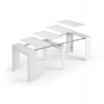 Table à manger extensible L51, 237 cm VESON (Blanc brillant)