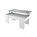 Coffee table with arkham lifting top (White, concrete)