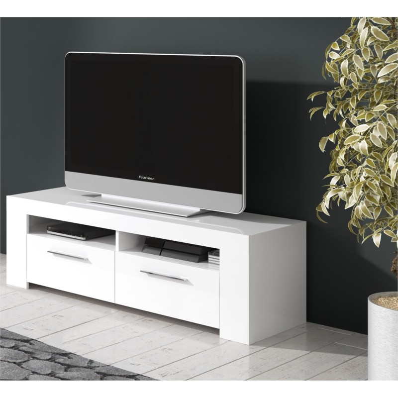 TV-Ständer mit 2 Türen und 2 Ablagenischen L120 cm (Weiß) - image 58632