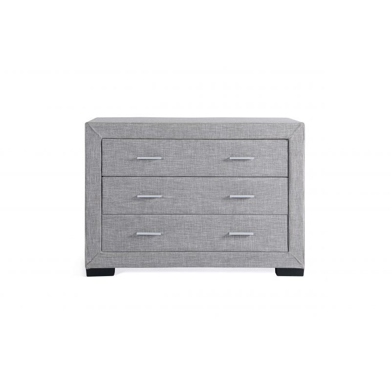 Bedroom chest of drawers 3 drawers in ALESIA fabric (Grey) - image 58702