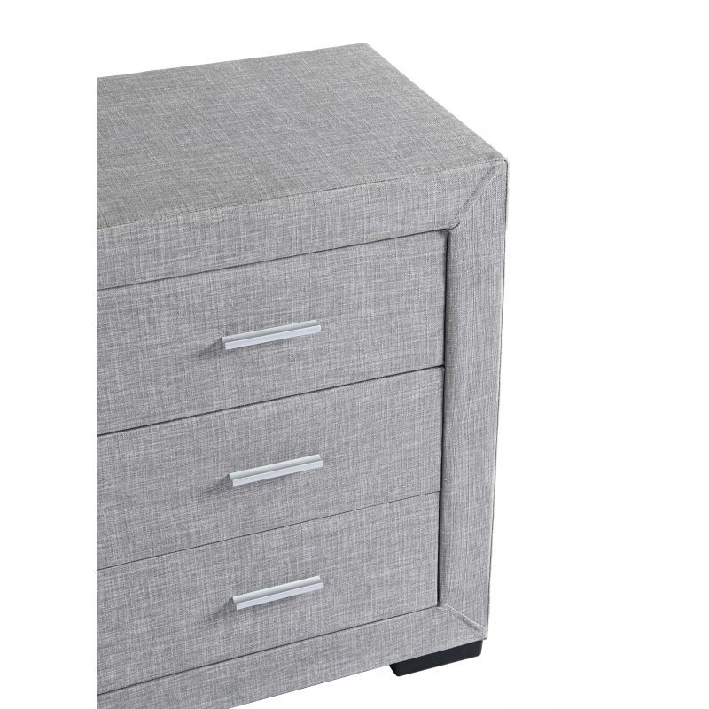 Bedroom chest of drawers 3 drawers in ALESIA fabric (Grey) - image 58710