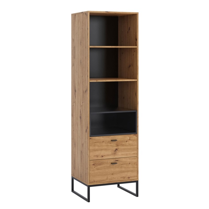 Showcase 2 drawers and 4 niches L60xH202 cm (Wood)