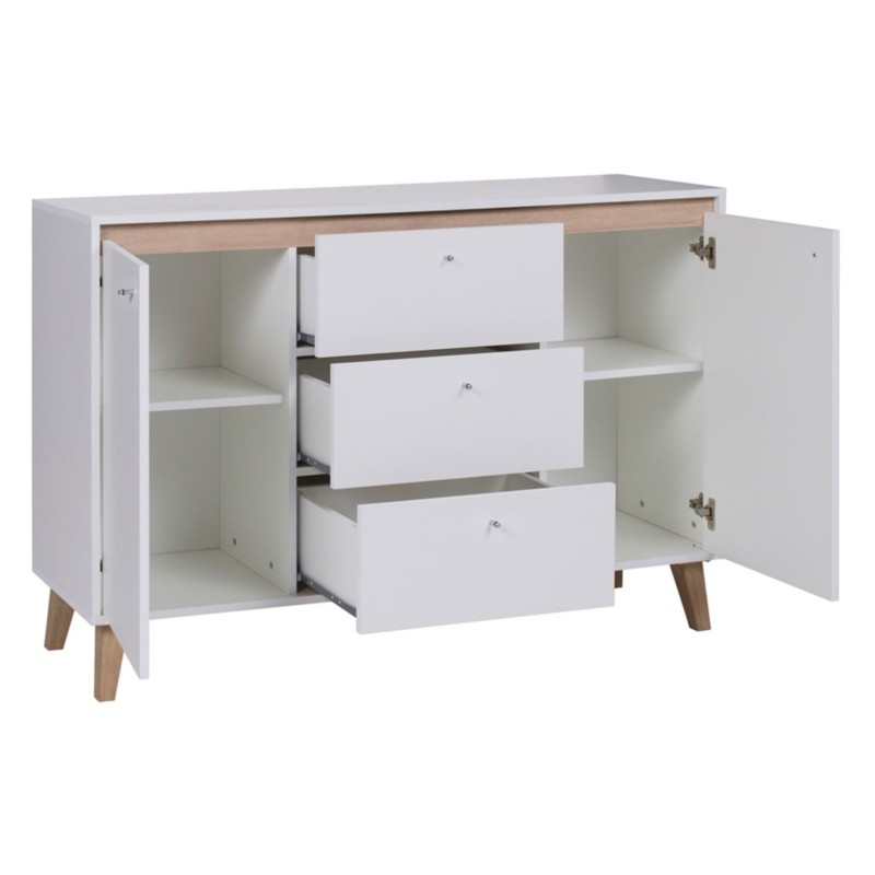 Scandinavian sideboard 2 doors and 3 drawers OWIE (White, wood) - image 58777