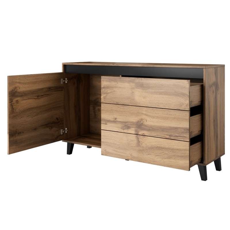 Sideboard 1 door and 3 drawers MILOR (Black, wood) - image 58779