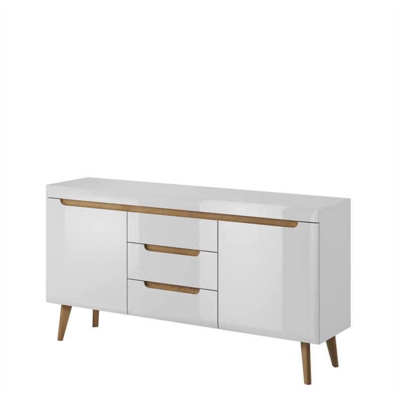 Scandinavian sideboard 2 doors and 3 drawers GAIA (White, wood) - image 58780
