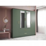 Cabinet 4 doors and 2 drawers L200xH200 BILLY (Green)