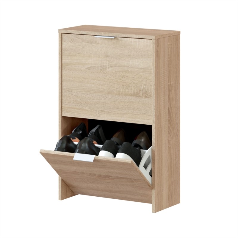 Frances Rattan 3 Tier Shoe Storage Cabinet, Black | daals