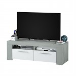 TV stand with 2 doors and 2 storage niches L120 cm VESON (White, concrete)