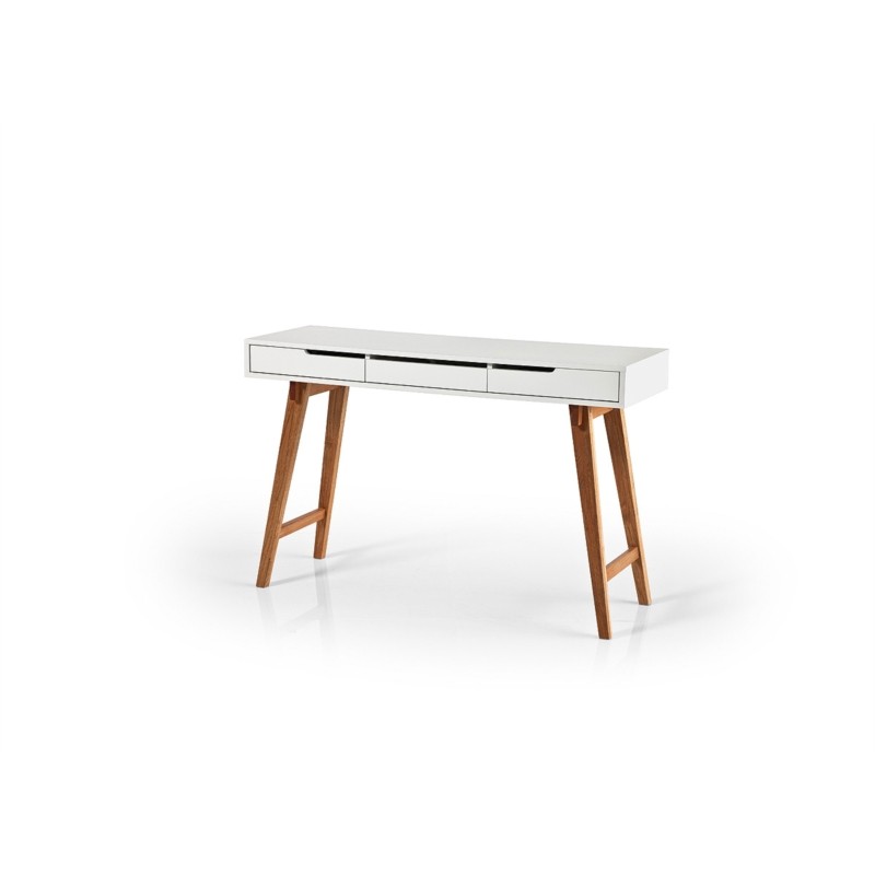 Scandinavian desk 3 drawers 120 cm ANNIKA (White) - image 58838