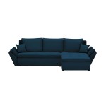 Convertible corner sofa 4 places fabric CATHIA Petrol Blue