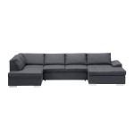 Convertible corner sofa 5 seats fabric Left Corner ARIA Dark Grey