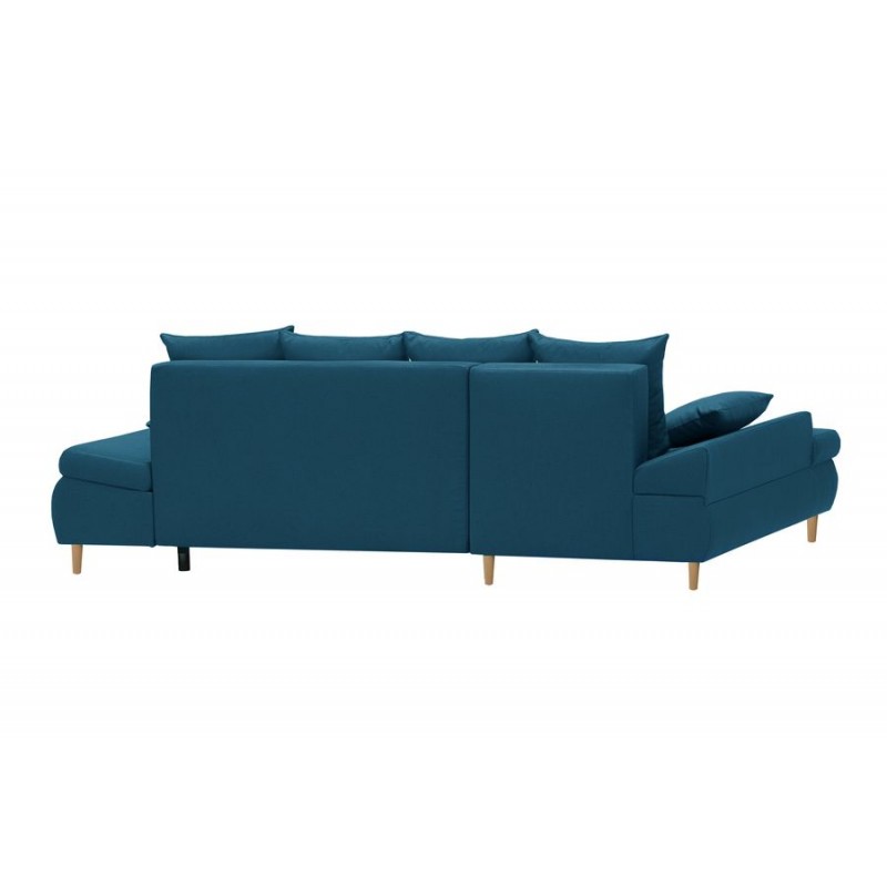 Convertible corner sofa 5 places fabric Left Corner CHAPUIS (Petrol blue) - image 58900