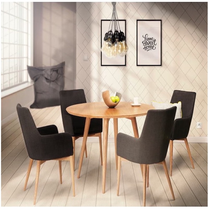 Table à manger style scandinave ronde PONY en bois (Ø 120 cm) (naturel) - image 58909