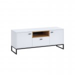  TV stand 2 doors and 1 drawer 135 cm OLIE (White, wood)