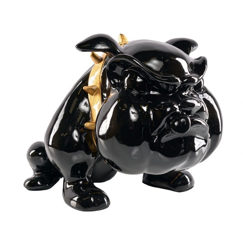 Statue dekoratives Harz Design DOG CARTOON (H27 cm) (Schwarz, Gold) - image 59010