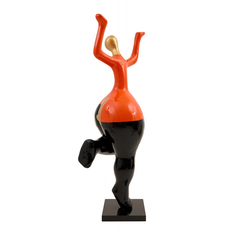 Estatua decorativa de resina diseño DANCER CLOCK (H157 cm) (Negro, rojo) - image 59021