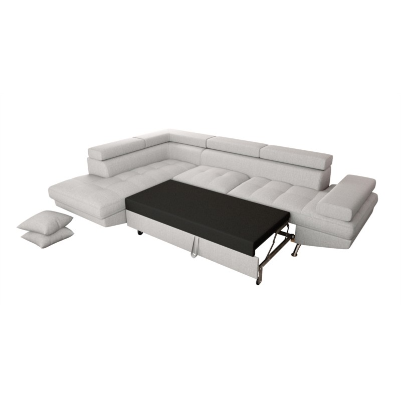Convertible corner sofa 5 seats fabric Left Corner RIO (Pearl Grey) - image 59064