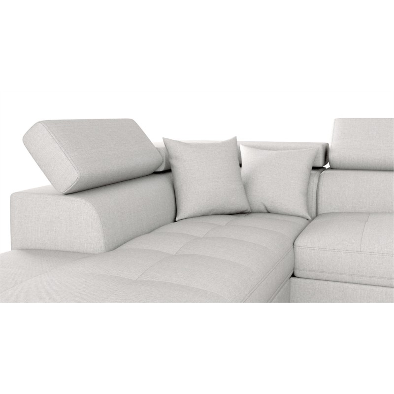 Convertible corner sofa 5 seats fabric Left Corner RIO (Pearl Grey) - image 59065