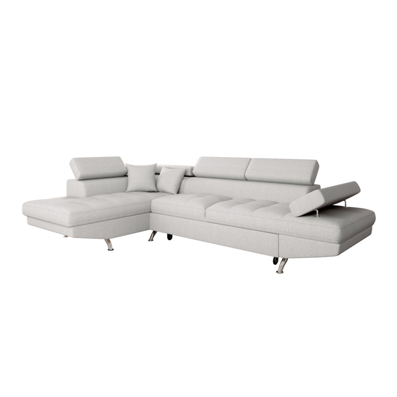 Convertible corner sofa 5 seats fabric Left Corner RIO (Pearl Grey) - image 59069