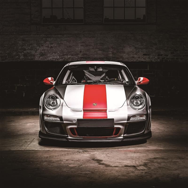 Pintura sobre vidrio RACING CAR (100 x 100 cm) (blanco, rojo, negro) - image 59193