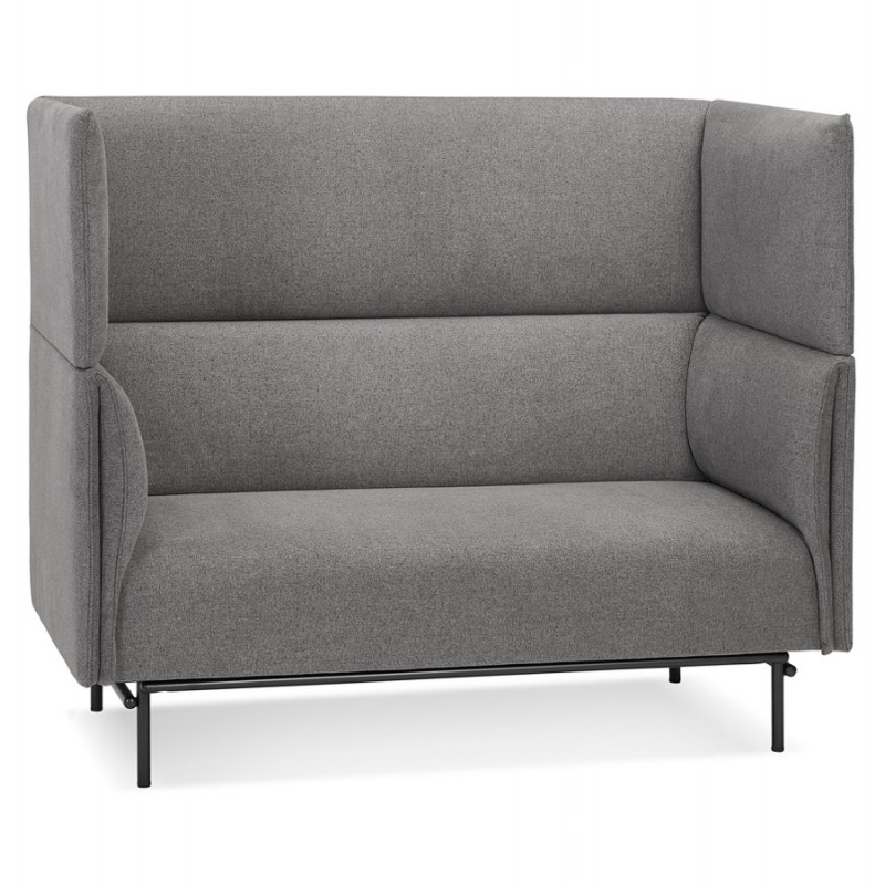 Straight sofa design fabric 2 places DIXON (dark gray) - image 59292