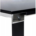 Mesa de reuniones de escritorio en vidrio templado (200x100 cm) BOIN (negro)
