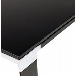 Bureau droit table de réunion design en verre trempé (200x100 cm) BOIN (noir)