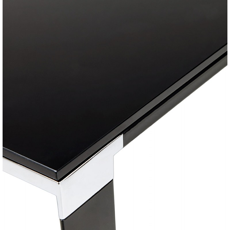 Mesa de reuniones recta de escritorio diseño vidrio templado (200x100 cm) BOIN (negro) - image 59331
