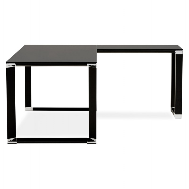 Design corner desk in tempered glass (200x100 cm) MASTER - Reversible angle (black) - image 59340