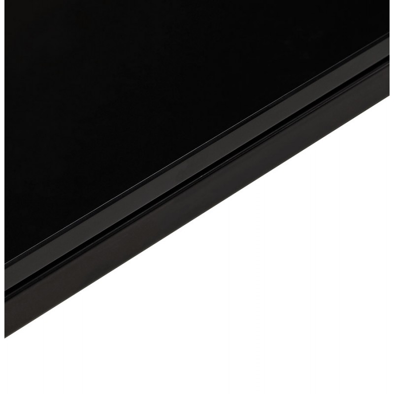 Escritorio de esquina de diseño en vidrio templado (200x100 cm) MASTER - Ángulo reversible (negro) - image 59343