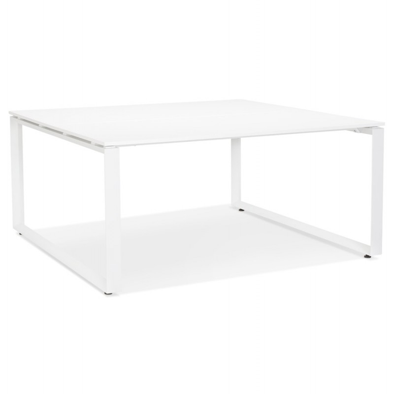 BENCH desk modern wooden meeting table (140x140 cm) LOLAN (white) - image 59348