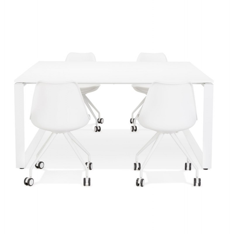 BENCH desk modern wooden meeting table (140x140 cm) LOLAN (white) - image 59358