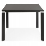 Straight wooden design desk (200x100 cm) BOUNY (black)