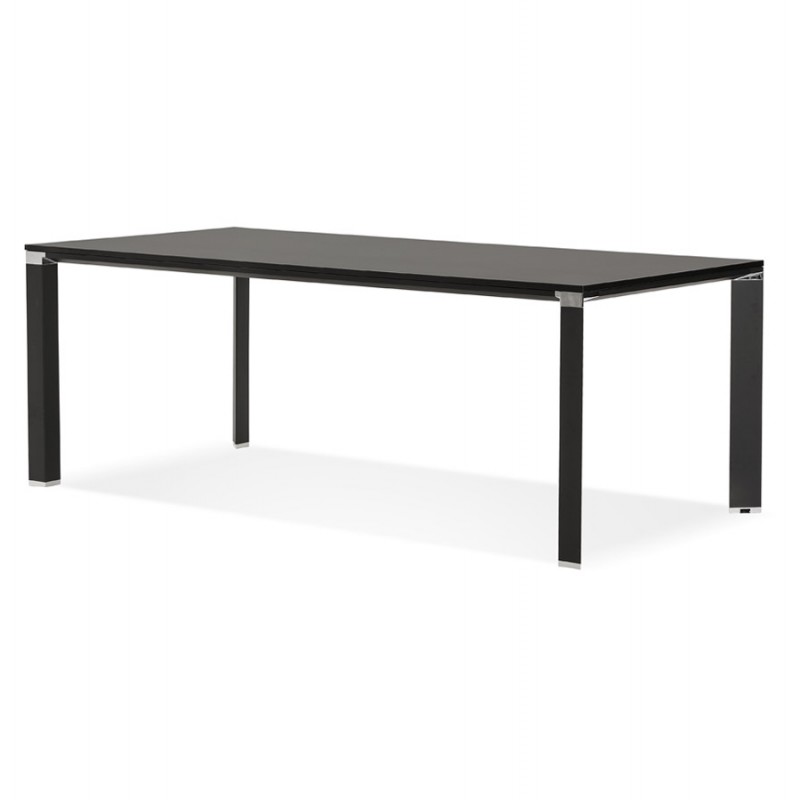 Straight wooden design desk (200x100 cm) BOUNY (black) - image 59367