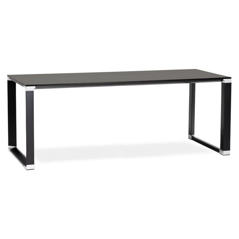 Bureau droit table de réunion design en bois (200x100 cm) BOUNY (noir) - image 59373