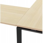 Scrivania angolare di design in legno piedini neri (160x170 cm) OSSIAN (finitura naturale)