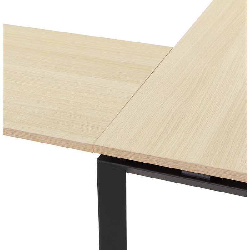Bureau d'angle design en bois pieds noirs (160x170 cm) OSSIAN (finition naturel) - image 59402