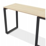 Bureau d'angle design en bois pieds noirs (160x170 cm) OSSIAN (finition naturel)