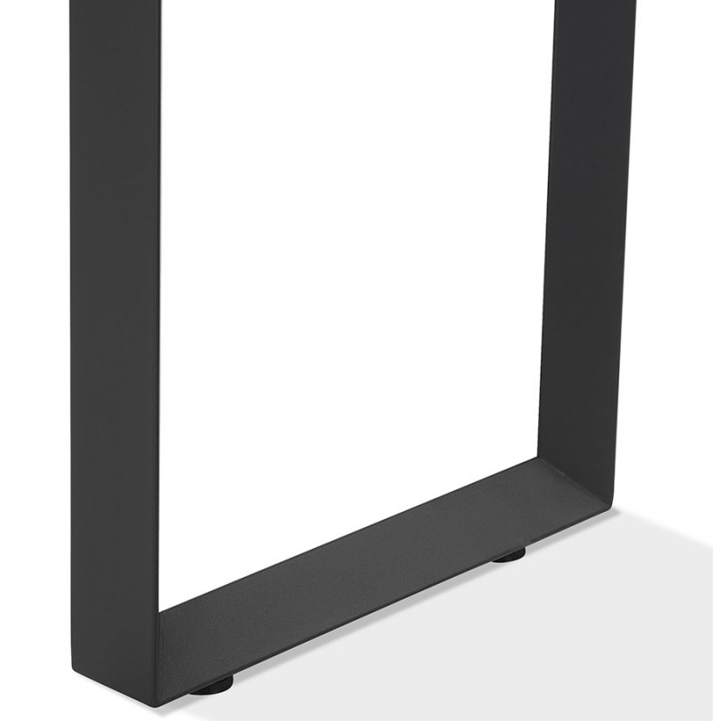 Escritorio de esquina de diseño en pies negros de madera (160x170 cm) OSSIAN (acabado natural) - image 59404