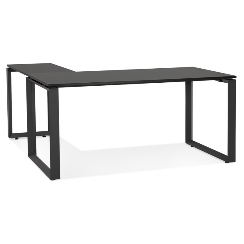 Design corner desk in wood black feet (160x170 cm) OSSIAN (black finish) - image 59407