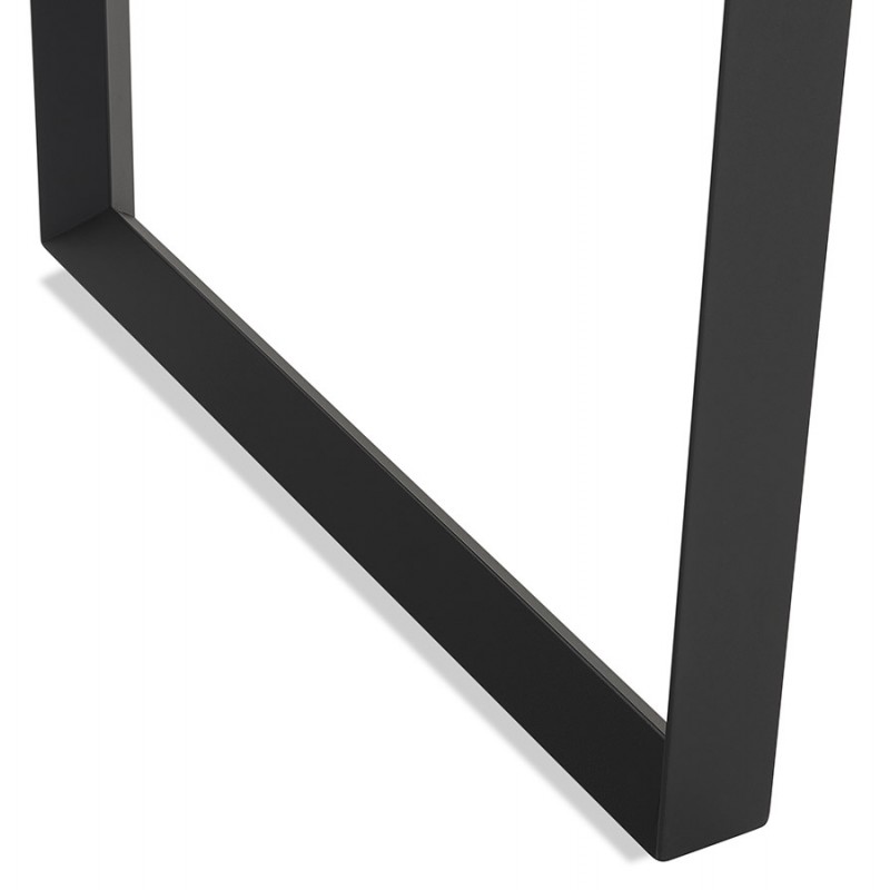 Scrivania dritta di design in legno piedini neri (160x170 cm) OSSIAN (finitura nera) - image 59416