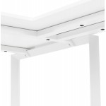 Bureau d'angle design en bois pieds blancs (160x170 cm) OSSIAN (finition blanc)