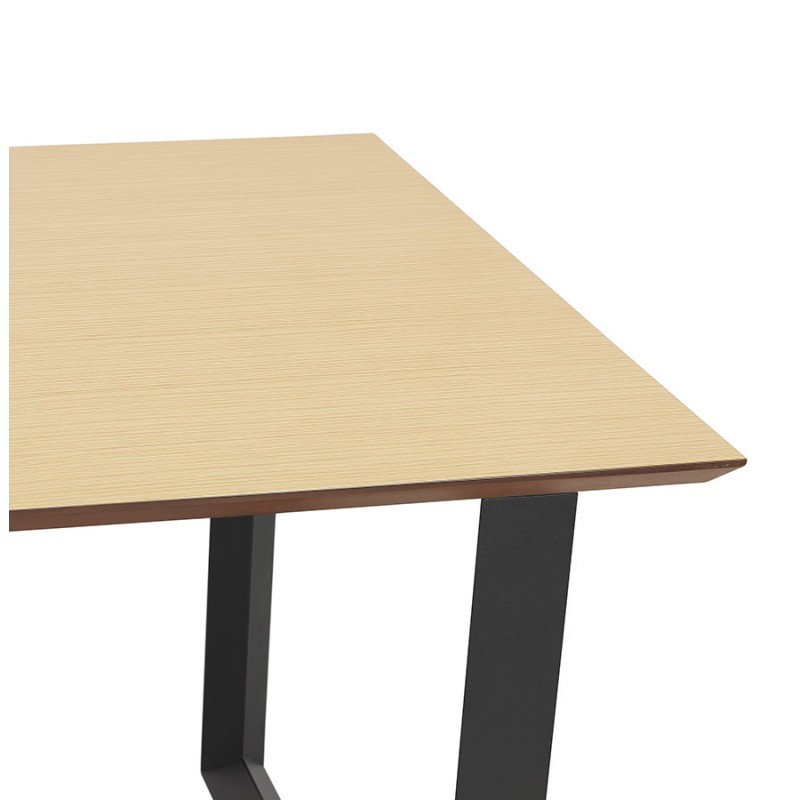 Bureau droit design en bois pieds noirs (70x130 cm) COBIE (finition naturel) - image 59447
